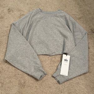 NWT ALO double take pullover in dove heather grey